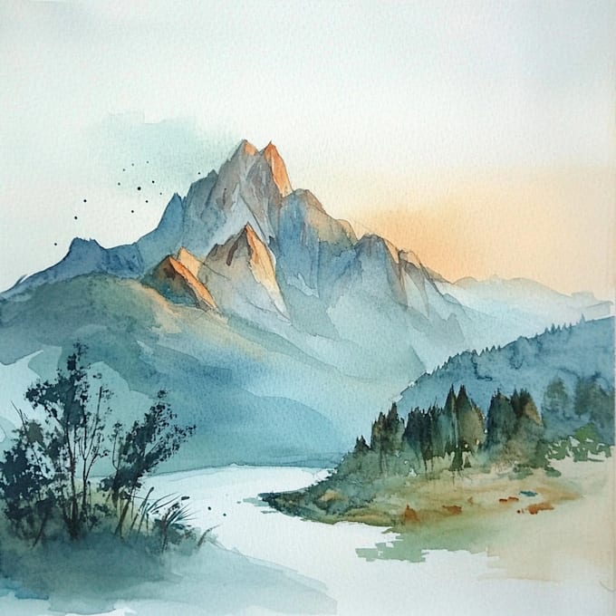 Gig Preview - Draw watercolor landscape from photo or concept