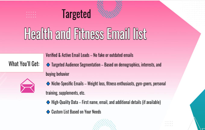 Gig Preview - Build a targeted health and fitness email list for you