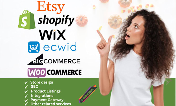 Gig Preview - Etsy shopify wix ecwid bigcommerce woocommerce store product