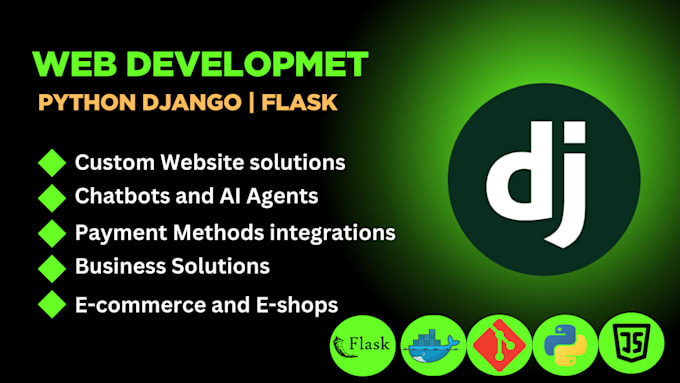 Gig Preview - Develop website or chat bots in python django flask and fast API