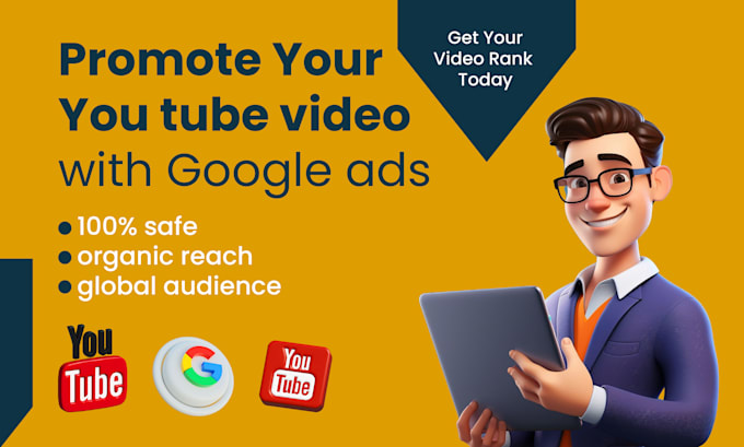 Gig Preview - Do organic promotion and video marketing with google ads