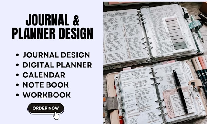 Gig Preview - Design a planner journal digital planner calendar design journal design