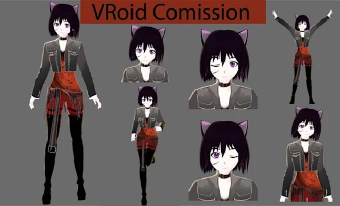 Gig Preview - Custom 3d vtuber or vrchat model using vriod, 3d or 2d vtuber model with rigging