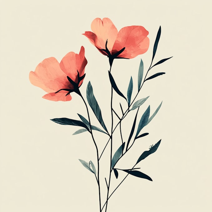 Gig Preview - Draw line art illustration botanical and flower beautifully