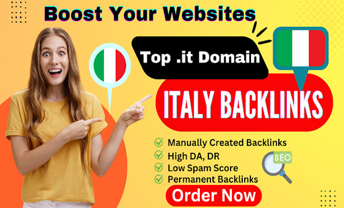 Gig Preview - Make 100 permanent italy high da dofollow backlinks from italian sites