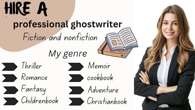 Gig Preview - Ghostwrite your self help ebook fiction and non fiction ghostwriter romance book