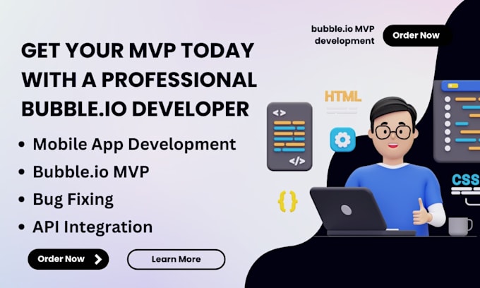 Gig Preview - Bubble, bubble io developer, bubble mvp, adalo app developer