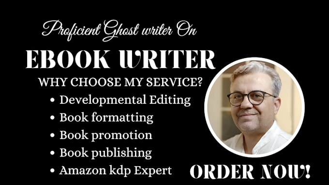 Gig Preview - Do amazon KDP book publishing book editing formatting ghostwriter ebook writer