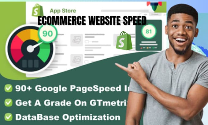 Gig Preview - Website speed do shopify speed optimization pagespeed your ecommerce store speed