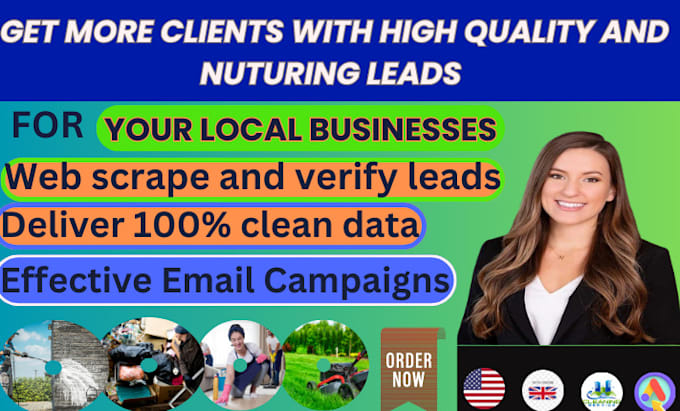 Gig Preview - Deliver contact info and email marketing in your location for cleaning business