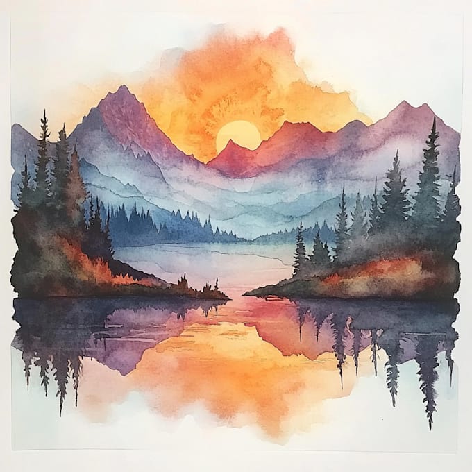 Gig Preview - Draw a watercolor landscape illustration