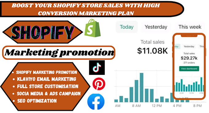 Bestseller - promote shopify store, boost shopify sales, ecommerce marketing, or sales funnel