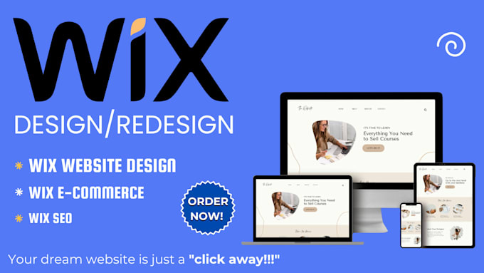 Gig Preview - Do wix website design, wix website redesign, wix ecommerce, business website