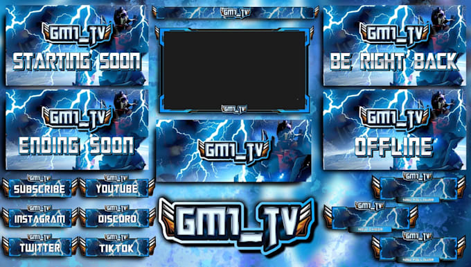 Gig Preview - Animated twitch stream overlay, twitch logo, panels, twitch overlay, alerts