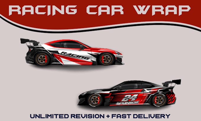 Gig Preview - Do professional racing car wrap, itasha car, livery car, van wrap, vehicle wrap