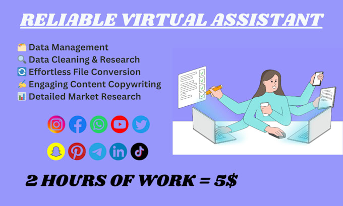 Gig Preview - Be your reliable virtual assistant for research, email and admin tasks