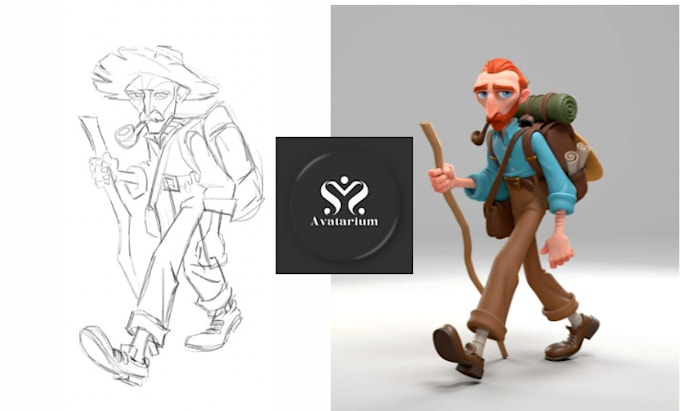 Bestseller - create 3d character from your 2d concert, 2d model