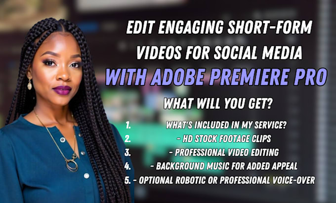 Gig Preview - Edit engaging short form videos for social media using premiere pro