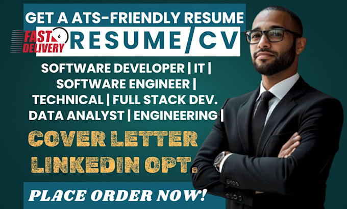 Gig Preview - Write software developer, software engineer, IT, technical, engineering resume