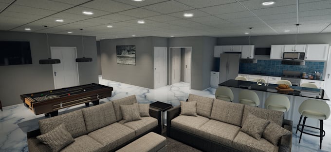 Bestseller - visualized concepts interior,luxury livingroom, kitchen,3d basement playarea cad