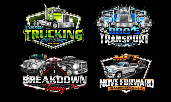 Gig Preview - Design transport logistics and trucking logo for your truck business