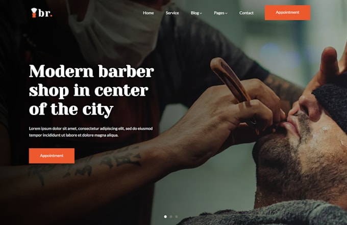 Gig Preview - Create barber shop website baber website saloon website