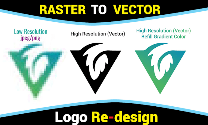 Gig Preview - Manually raster image to vectorize HD logo