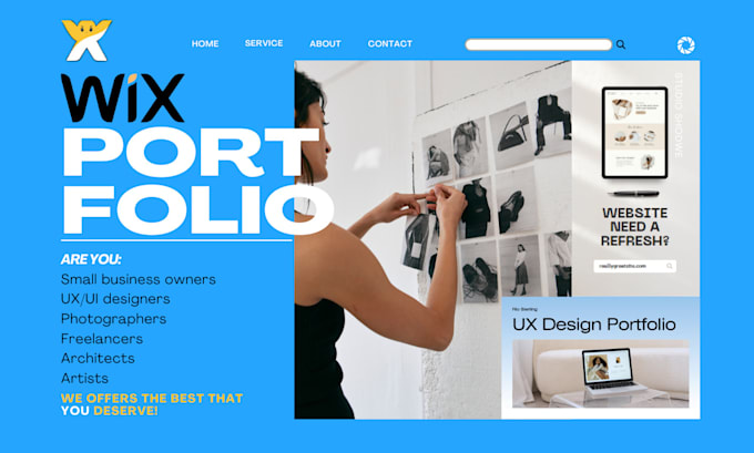 Bestseller - design a wix portfolio wix photography wix resume website for businesses