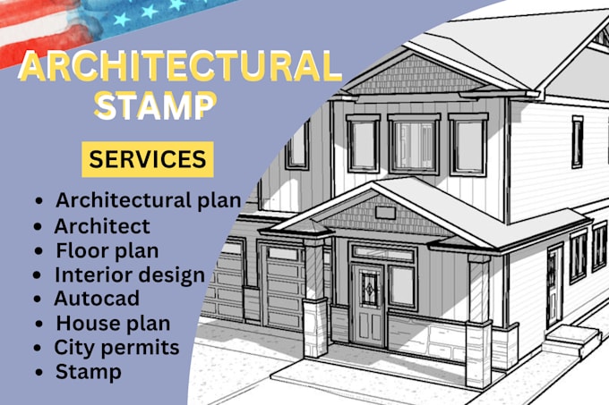 Gig Preview - Stamp architectural and construction drawing, blueprints, and architectural plan