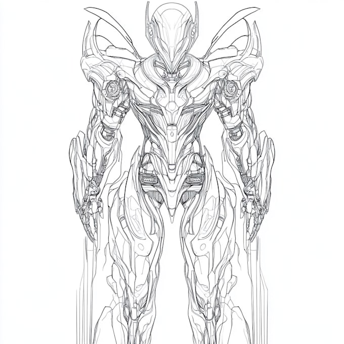 Gig Preview - Design any type of robot, armor or mecha in line art