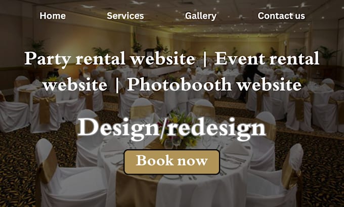 Gig Preview - Design party rental website 360 photo booth website with online booking