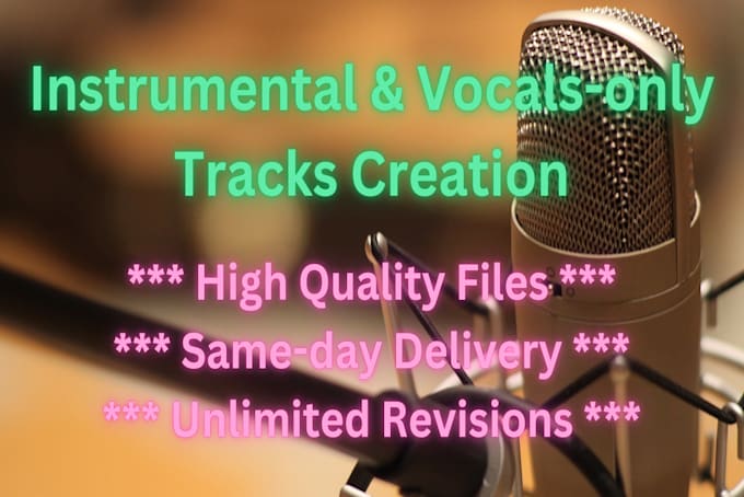 Gig Preview - Turn your tracks into instrumental version or vocals version