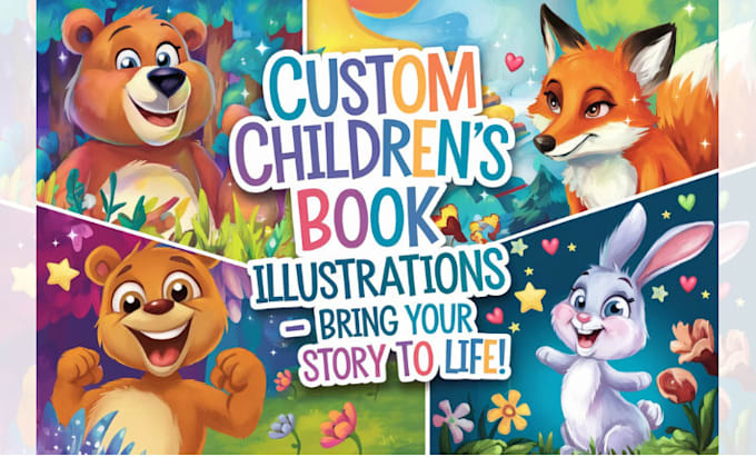 Gig Preview - Create children story book illustrations in cartoon