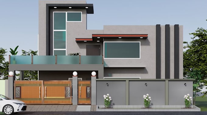 Gig Preview - Design residential house,brick facade,duplex exterior, full interior design,skp