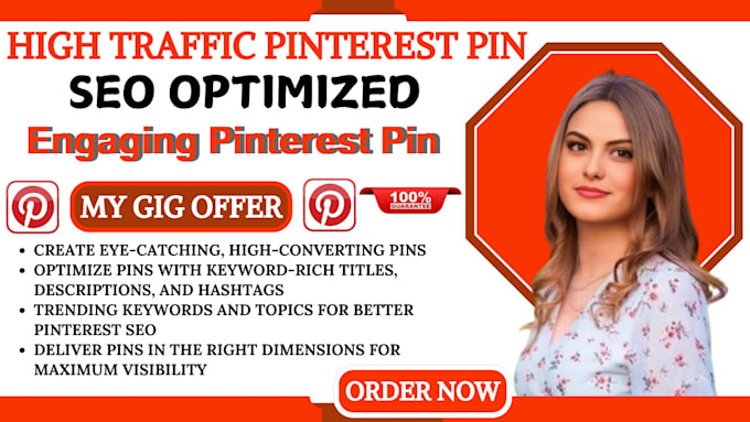 Gig Preview - Create high traffic, SEO optimized and engaging pinterest pins and boards