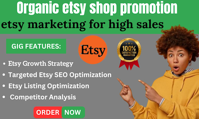 Gig Preview - Do organic etsy shop promotion, etsy marketing for high sales conversion