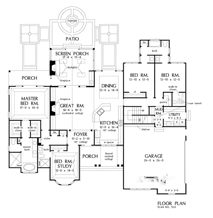 Gig Preview - Floor plans draft home pool patio fireplace structure barn home city landscape