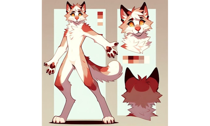 Bestseller - draw furry reference sheet, nsfw furry, furry art, oc for your fursona