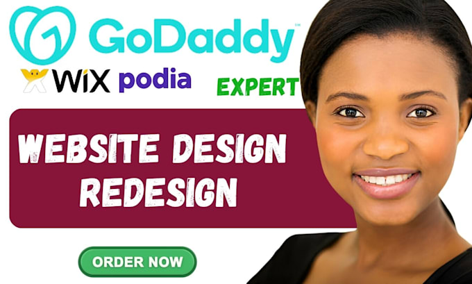 Gig Preview - Godaddy website design godaddy website redesign godaddy airo landing page