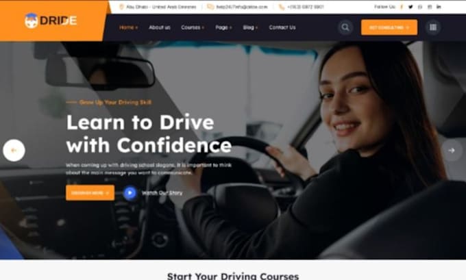 Gig Preview - Design driving school website, wordpress driving school website, landing page