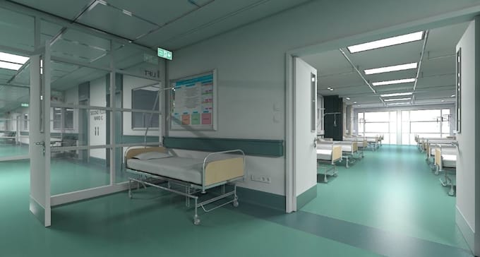 Gig Preview - Stunning 3d hospital ward and hallway,clinic,cgi render,pharmacy walkthrough,skp