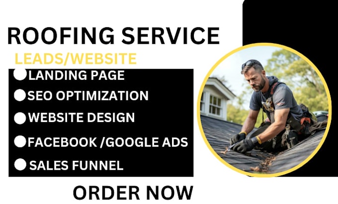 Gig Preview - Generate roofing leads roofing landing page roofing website contractor leads