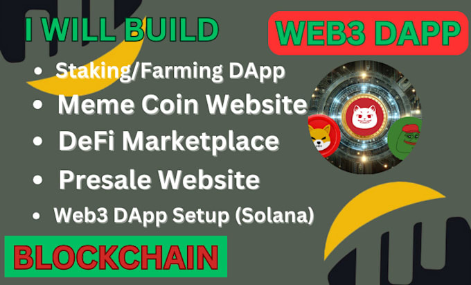 Gig Preview - Web3 dapp development defi staking, farming, marketplace, evm solana