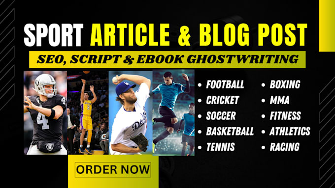 Bestseller - write article, script and do blog post on sports