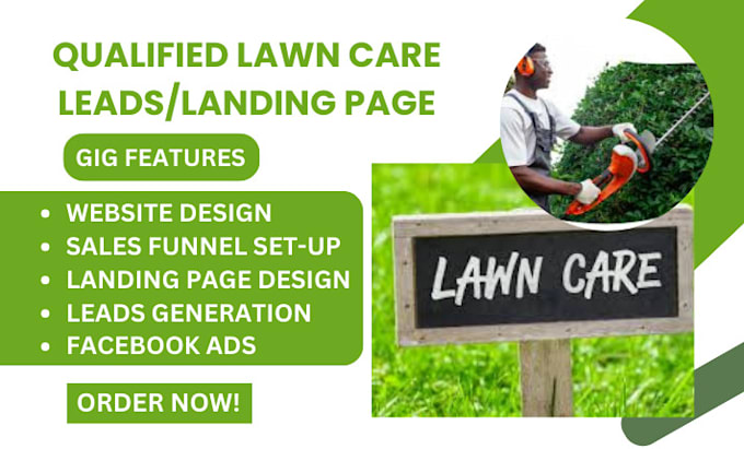 Gig Preview - Lawn care leads lawn care landing page lawn care sales funnel