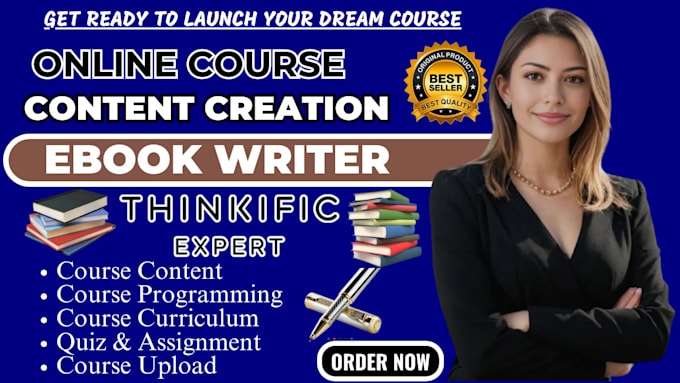 Gig Preview - Create online course creation training manual course content course curriculum