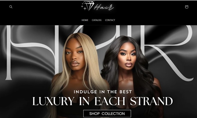 Gig Preview - Hair extension shopify store wix hair extension website dropshipping store