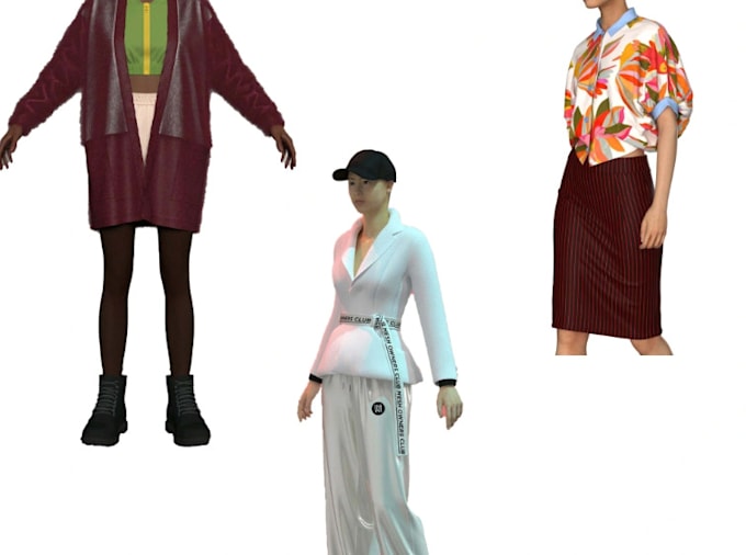 Gig Preview - Design 3d fashion animation and render images for your clothing product mockup