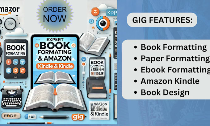 Gig Preview - Do paperback e book kindle formatting amazon kdp book layout design