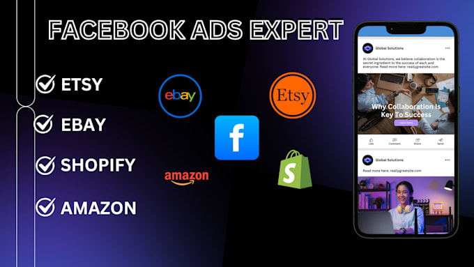 Gig Preview - Boost shopify, etsy, ebay, amazon sales with complete facebook ads and marketing